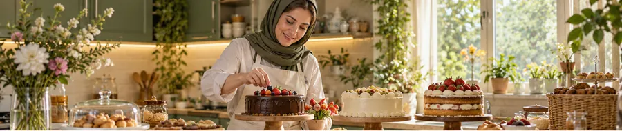 کسب‌وکار خانگی شیرینی و کیک در آشپزخانه